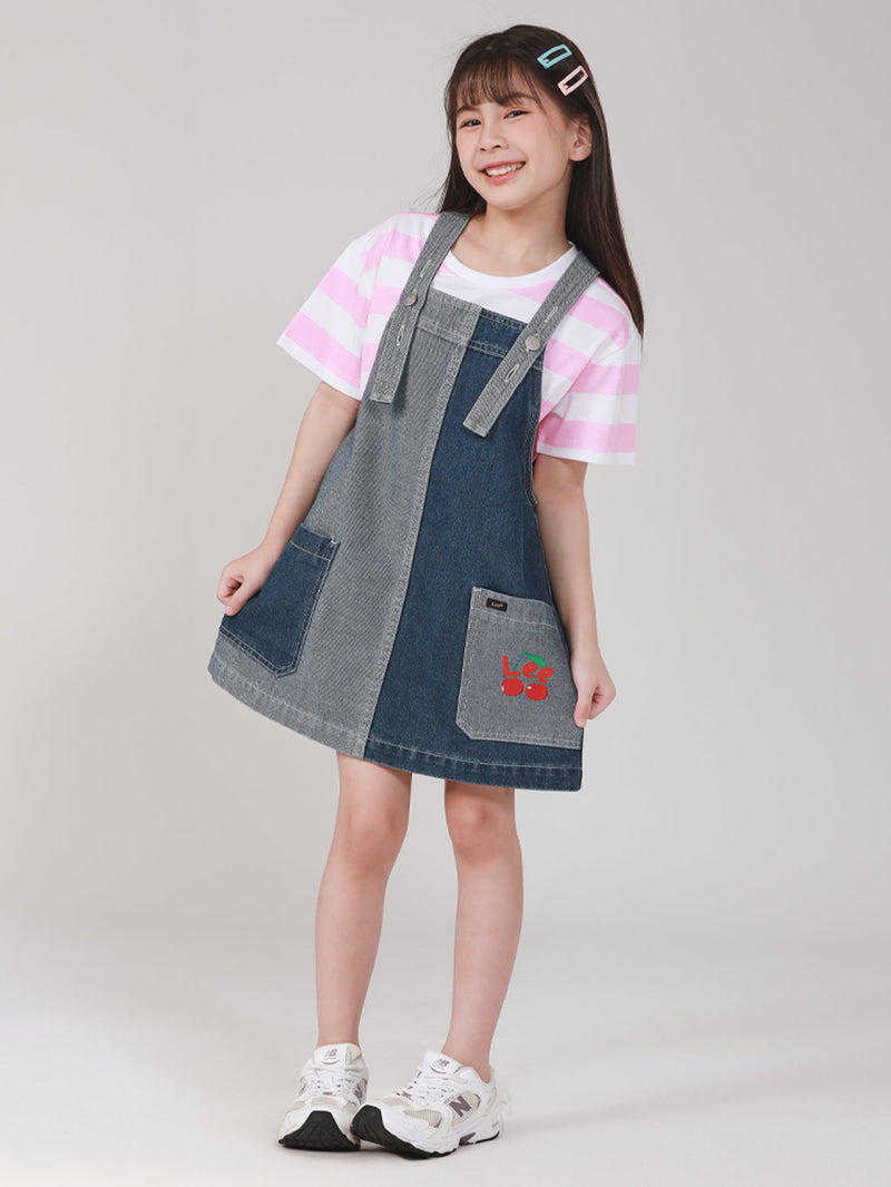 LEE FRESH COLLECTION GIRL'S DUNGAREE MID INDIGO