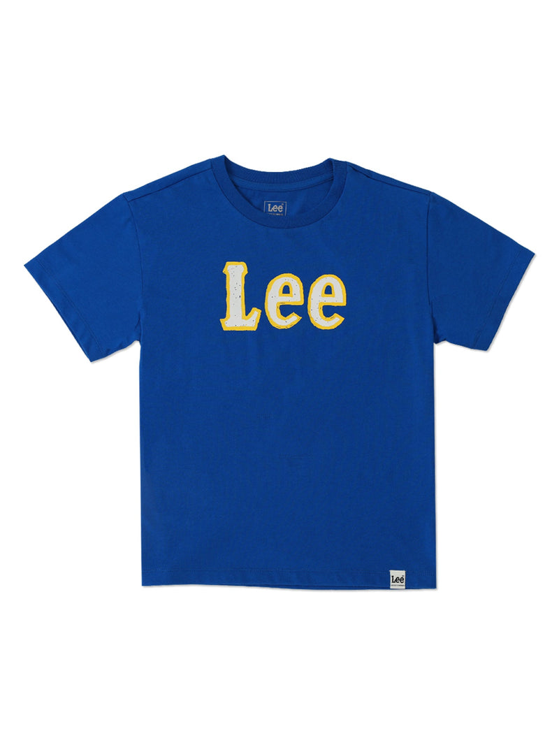 เสื้อยืดแขนสั้นเด็กผู้ชาย / เด็กผู้หญิง ทรงตรง สีน้ำเงิน