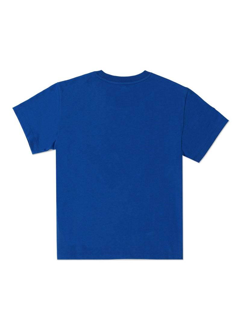 เสื้อยืดแขนสั้นเด็กผู้ชาย / เด็กผู้หญิง ทรงตรง สีน้ำเงิน