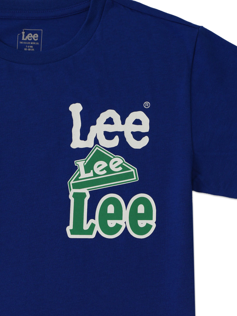 REGULAR FIT UNISEX KIDS'S TEE SHORT SLEEVE NAVY BLUE