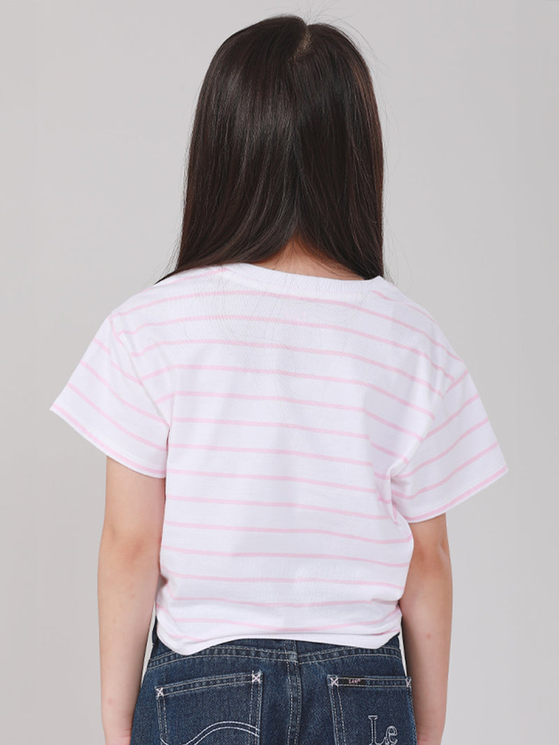 REGULAR FIT LITTLE PINK COLLECTION GIRL'S TEE SHORT SLEEVE WHITE
