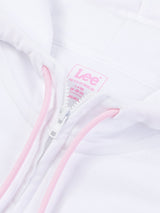 เสื้อฮู้ดดี้มีซิปเด็กผู้หญิง คอลเลคชั่น LITTLE PINK สีขาว