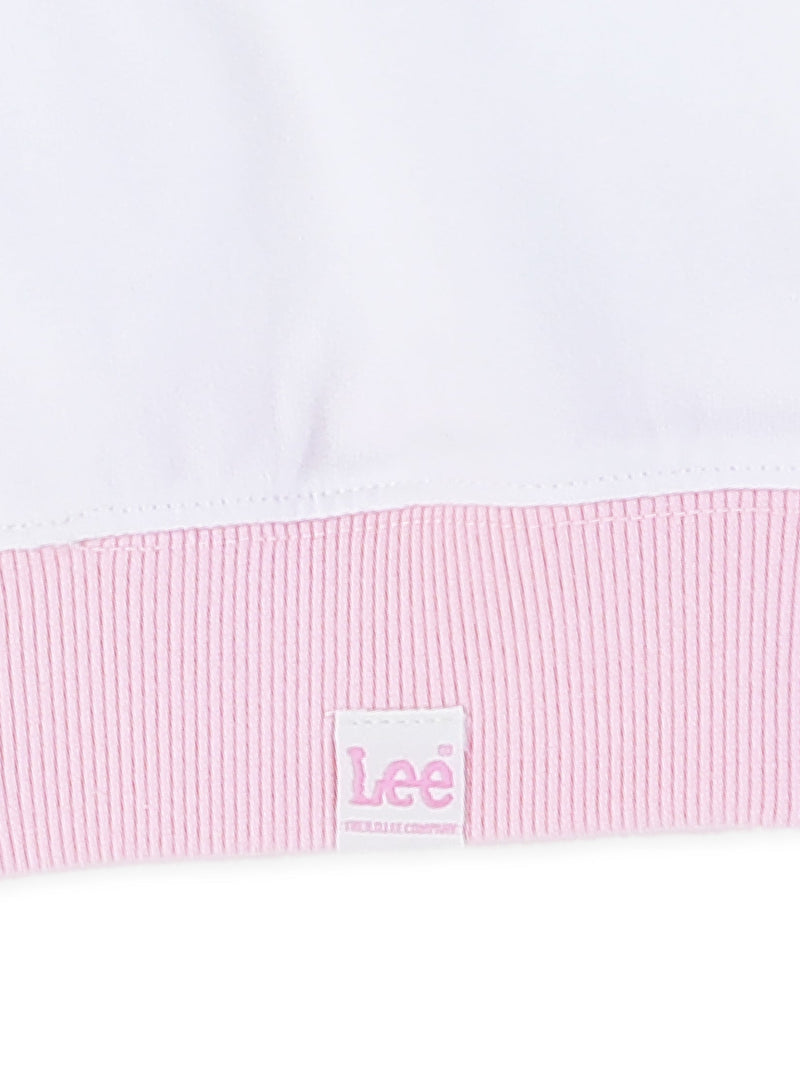 เสื้อฮู้ดดี้มีซิปเด็กผู้หญิง คอลเลคชั่น LITTLE PINK สีขาว