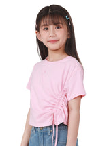 เสื้อยืดแขนสั้นเด็กผู้หญิง คอลเลคชั่น LITTLE PINK SLIM FIT สีชมพู