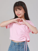 เสื้อยืดแขนสั้นเด็กผู้หญิง คอลเลคชั่น LITTLE PINK SLIM FIT สีชมพู