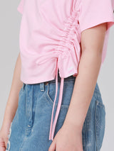 เสื้อยืดแขนสั้นเด็กผู้หญิง คอลเลคชั่น LITTLE PINK SLIM FIT สีชมพู