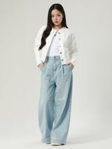 เสื้อแจ็คเก็ตผู้หญิง คอลเลคชั่น LEE PINK ทรงตรง สีขาว
