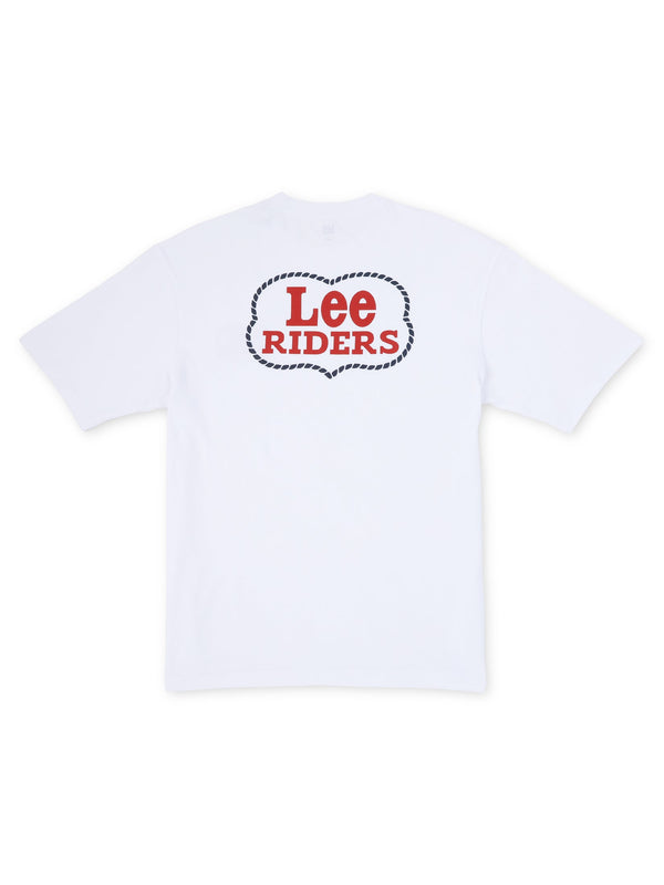 เสื้อยืดแขนสั้นผู้ชาย คอลเลคชั่น LEE RIDERS LOOSE FIT สีขาว