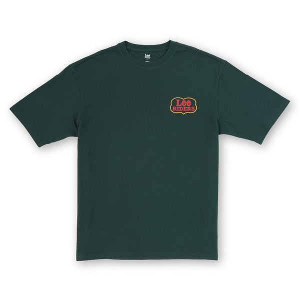 เสื้อยืดแขนสั้นผู้ชาย คอลเลคชั่น LEE RIDERS LOOSE FIT สีเขียว