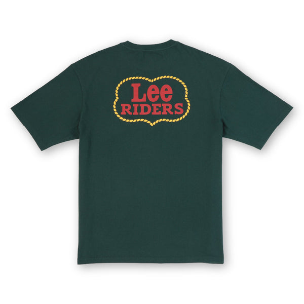 เสื้อยืดแขนสั้นผู้ชาย คอลเลคชั่น LEE RIDERS LOOSE FIT สีเขียว