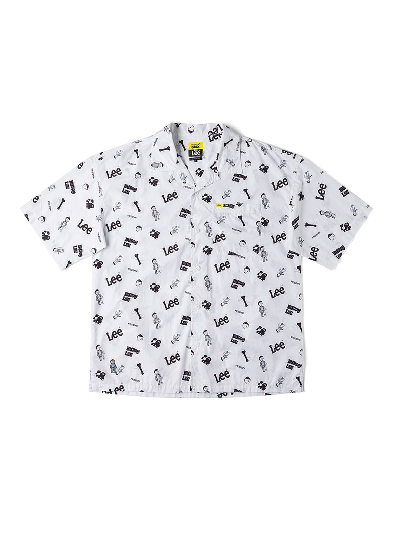 เสื้อเชิ้ตแขนสั้นผู้ชาย คอลเลคชั่น LEE X MIGHTY JAXX COMFORT FIT สีขาว
