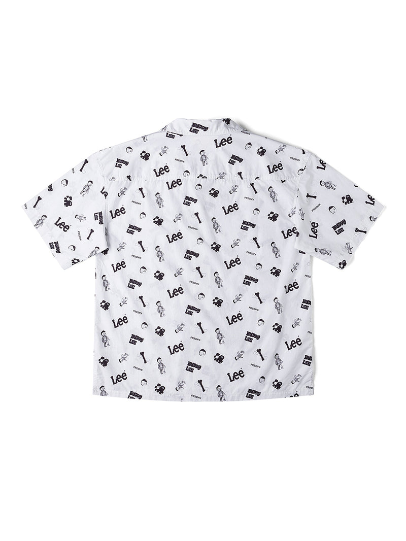 เสื้อเชิ้ตแขนสั้นผู้ชาย คอลเลคชั่น LEE X MIGHTY JAXX COMFORT FIT สีขาว