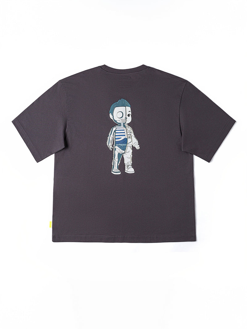 เสื้อยืดแขนสั้นผู้ชาย คอลเลคชั่น LEE X MIGHTY JAXX COMFORT FIT สีเทา