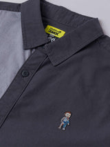 เสื้อเชิ้ตแขนยาวผู้ชาย คอลเลคชั่น LEE X MIGHTY JAXX COMFORT FIT สีเทา