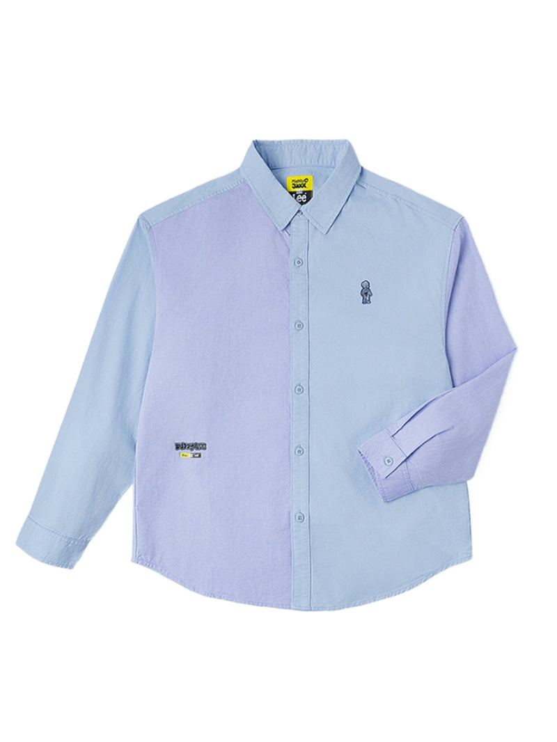 เสื้อเชิ้ตแขนยาวผู้ชาย คอลเลคชั่น LEE X MIGHTY JAXX COMFORT FIT สีฟ้า