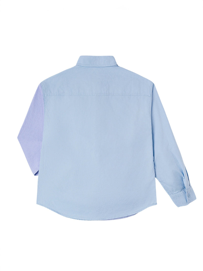 เสื้อเชิ้ตแขนยาวผู้ชาย คอลเลคชั่น LEE X MIGHTY JAXX COMFORT FIT สีฟ้า