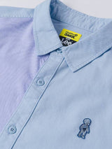 เสื้อเชิ้ตแขนยาวผู้ชาย คอลเลคชั่น LEE X MIGHTY JAXX COMFORT FIT สีฟ้า