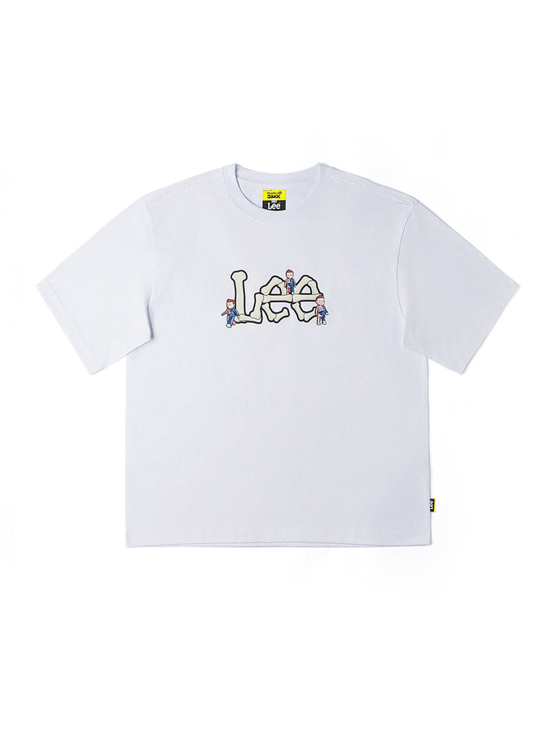 เสื้อยืดแขนสั้นผู้ชาย คอลเลคชั่น LEE X MIGHTY JAXX COMFORT FIT สีขาว