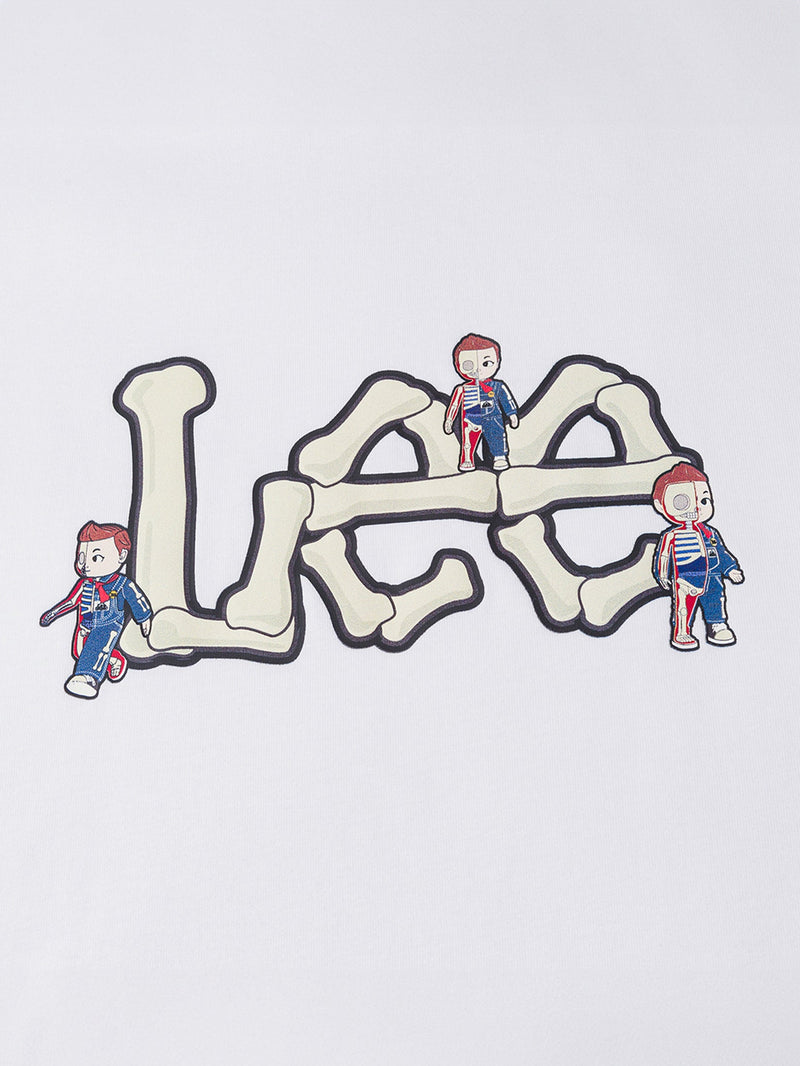 เสื้อยืดแขนสั้นผู้ชาย คอลเลคชั่น LEE X MIGHTY JAXX COMFORT FIT สีขาว
