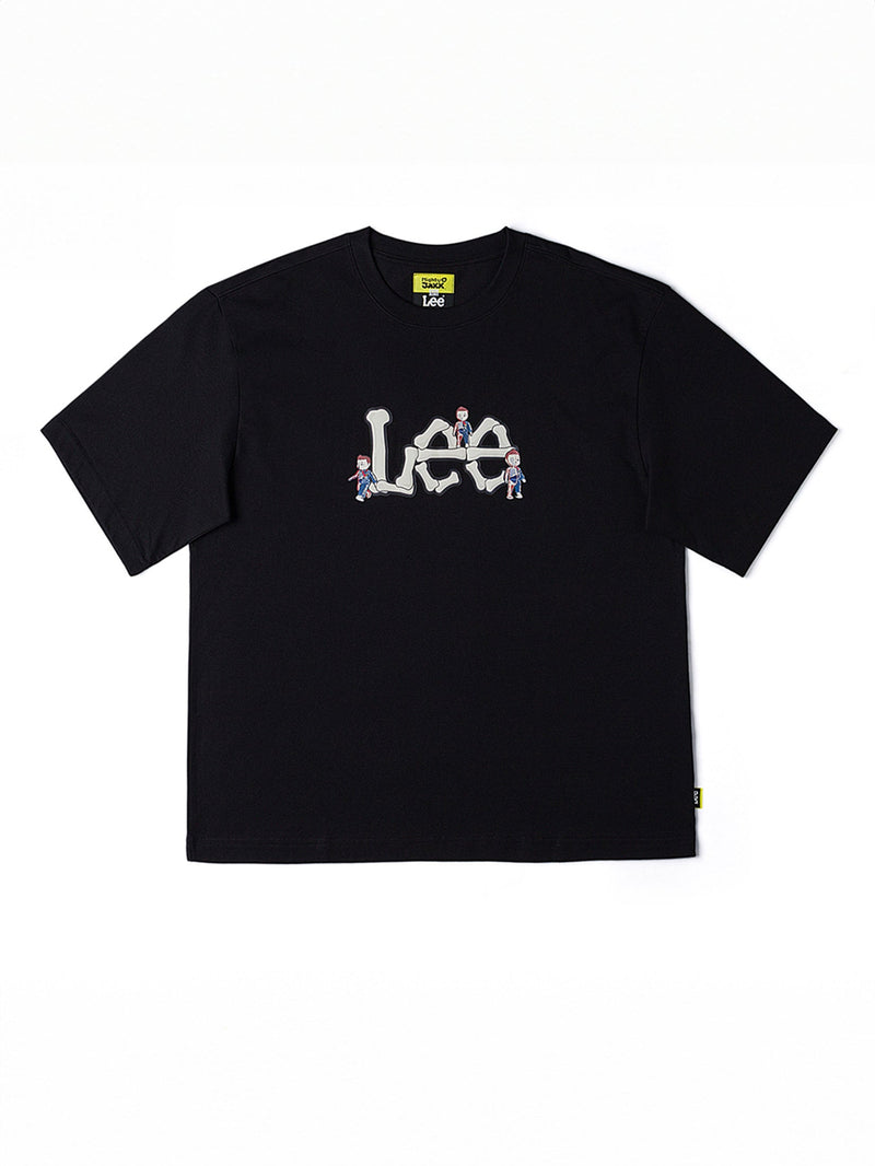 เสื้อยืดแขนสั้นผู้ชาย คอลเลคชั่น LEE X MIGHTY JAXX COMFORT FIT สีดำ