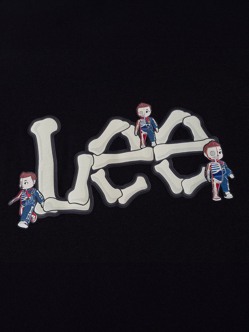 เสื้อยืดแขนสั้นผู้ชาย คอลเลคชั่น LEE X MIGHTY JAXX COMFORT FIT สีดำ