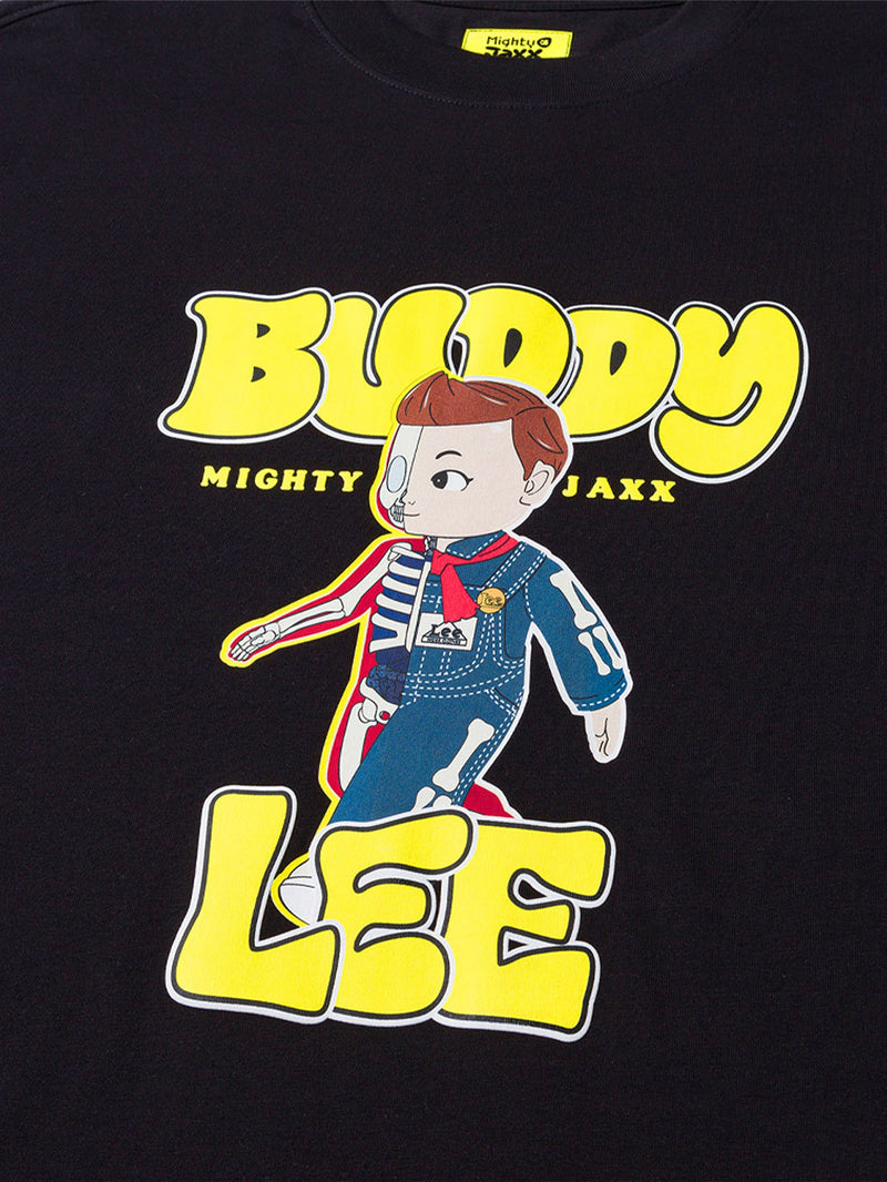 เสื้อยืดแขนสั้นผู้ชาย คอลเลคชั่น LEE X MIGHTY JAXX COMFORT FIT สีดำ