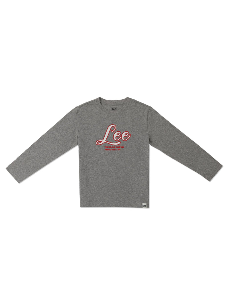 เสื้อยืดแขนยาวเด็กผู้ชาย / เด็กผู้หญิง ทรงตรง สีเทา