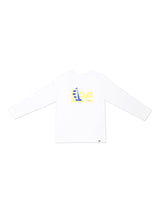 เสื้อยืดแขนยาวเด็กผู้ชาย / เด็กผู้หญิง ทรงตรง สีขาว