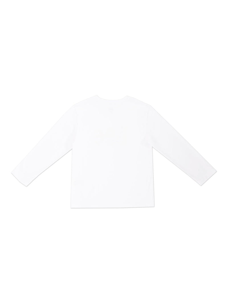 เสื้อยืดแขนยาวเด็กผู้ชาย / เด็กผู้หญิง ทรงตรง สีขาว