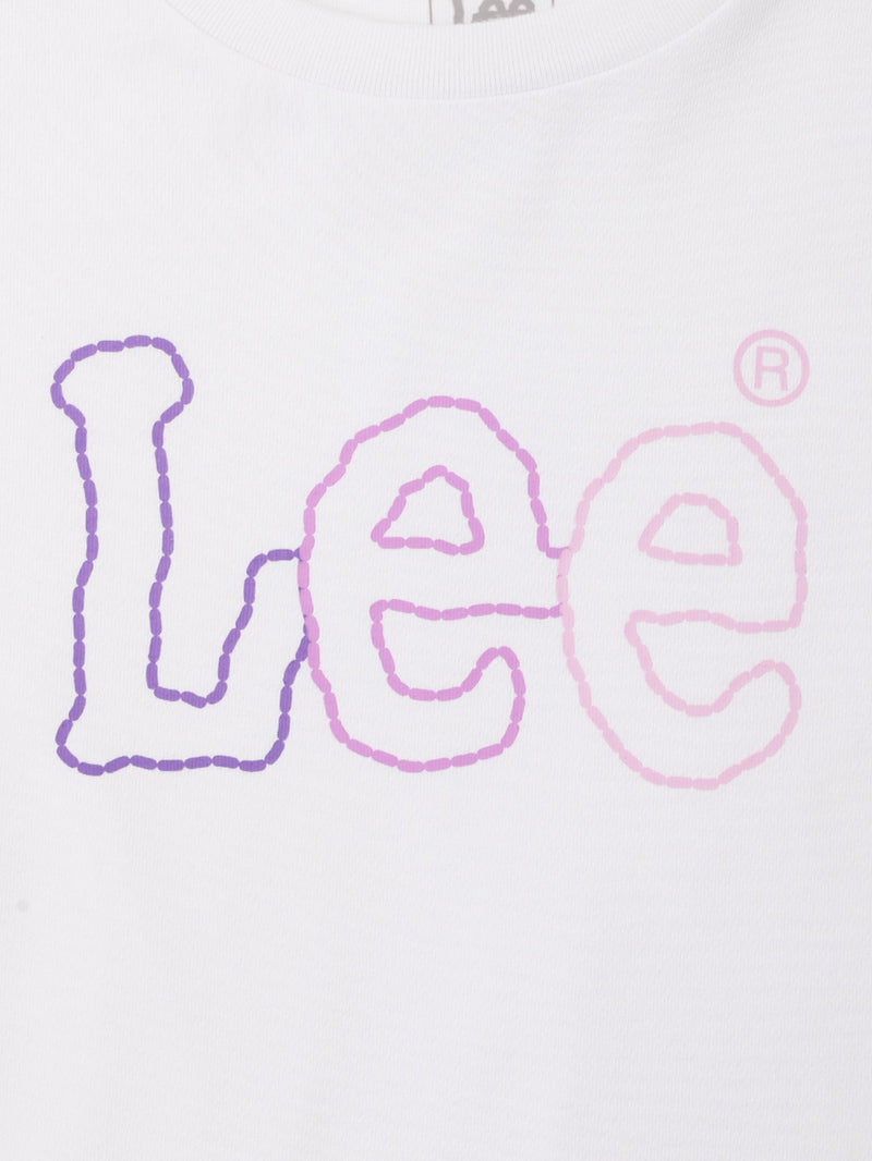 เสื้อยืดแขนยาวเด็กผู้หญิง ทรงตรง สีขาว