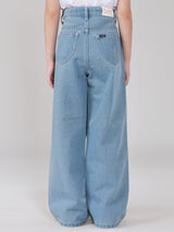 WIDE LEG FIT LITTLE PINK COLLECTION HIGH RISE WIDE LEG GIRL'S JEANS LIGHT INDIGO