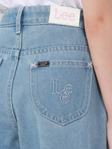 WIDE LEG FIT LITTLE PINK COLLECTION HIGH RISE WIDE LEG GIRL'S JEANS LIGHT INDIGO