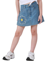 LITTLE PINK COLLECTION GIRL'S SKORT LIGHT INDIGO
