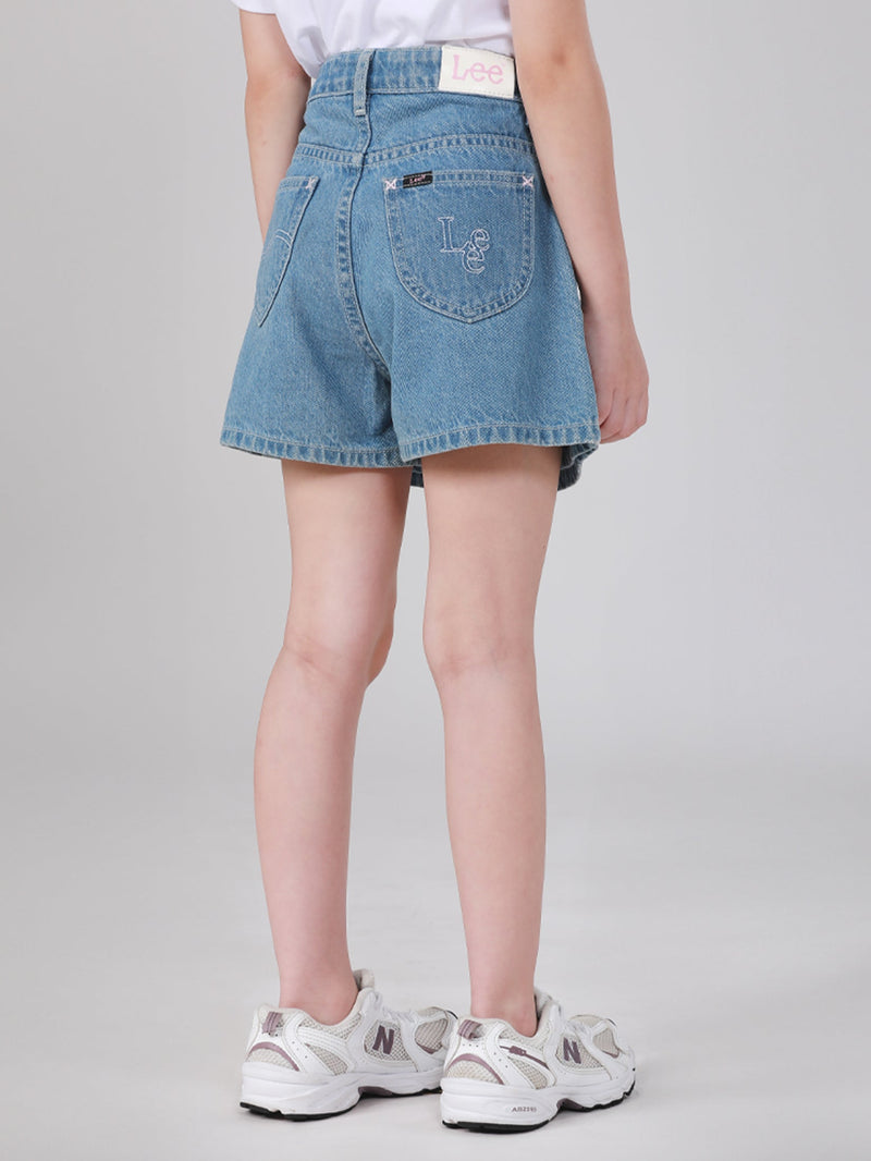 LITTLE PINK COLLECTION GIRL'S SKORT LIGHT INDIGO