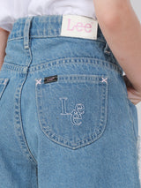 LITTLE PINK COLLECTION GIRL'S SKORT LIGHT INDIGO