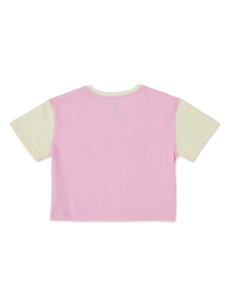 เสื้อยืดแขนสั้นเด็กผู้หญิง คอลเลคชั่น LEE FRESH CROP FIT สีชมพู