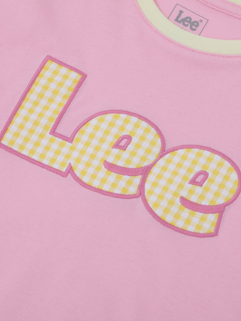 เสื้อยืดแขนสั้นเด็กผู้หญิง คอลเลคชั่น LEE FRESH CROP FIT สีชมพู