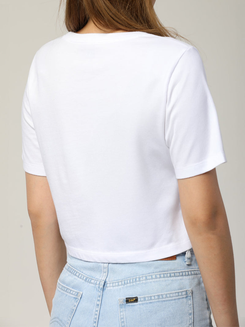 CROP FIT WOMEN'S TEE SHORT SLEEVE WHITE