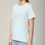 เสื้อยืดแขนสั้นผู้หญิง ทรงตรง สีฟ้า