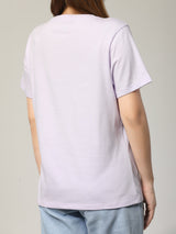 เสื้อยืดแขนสั้นผู้หญิง ทรงตรง สีม่วง