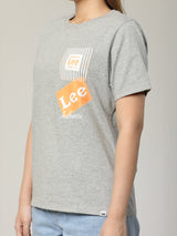 เสื้อยืดแขนสั้นผู้หญิง ทรงตรง สีเทา
