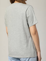 เสื้อยืดแขนสั้นผู้หญิง ทรงตรง สีเทา