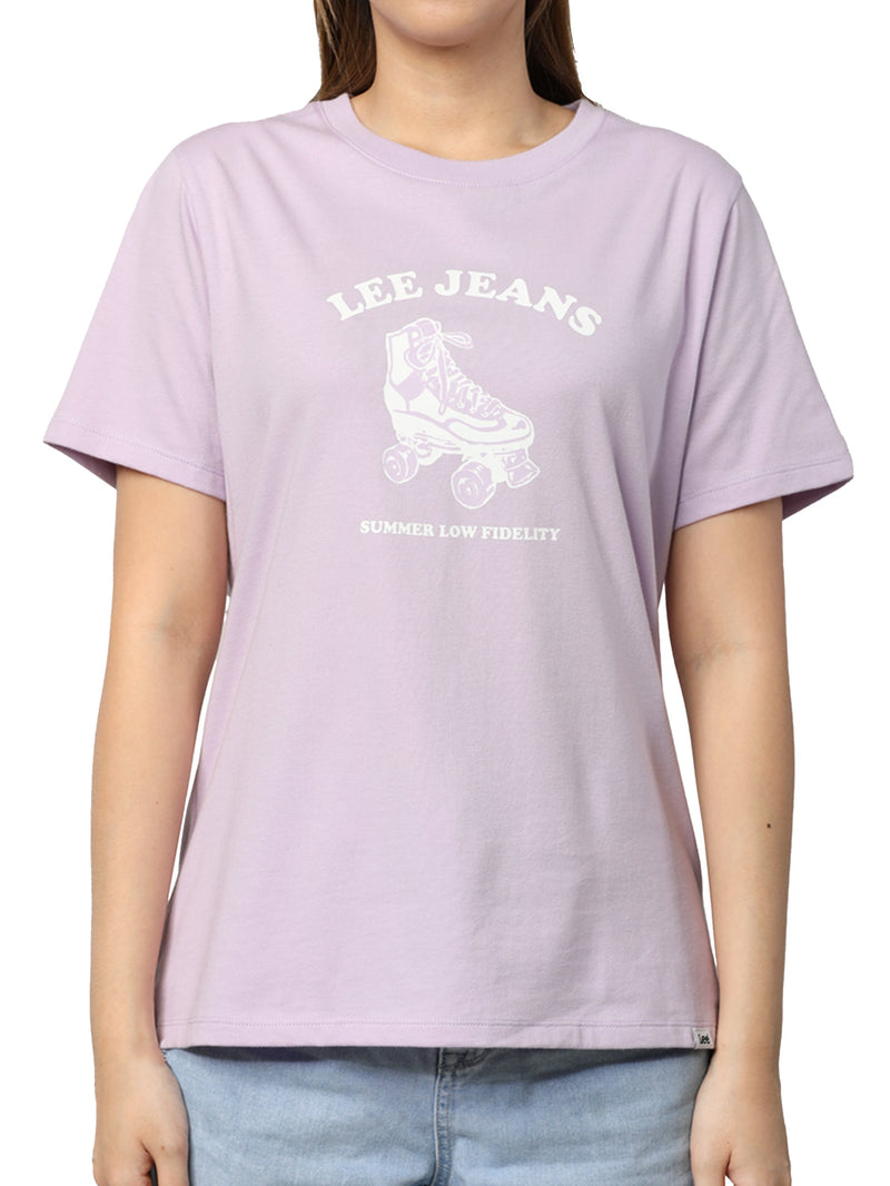 REGULAR FIT WOMEN'S TEE SHORT SLEEVE PURPLE