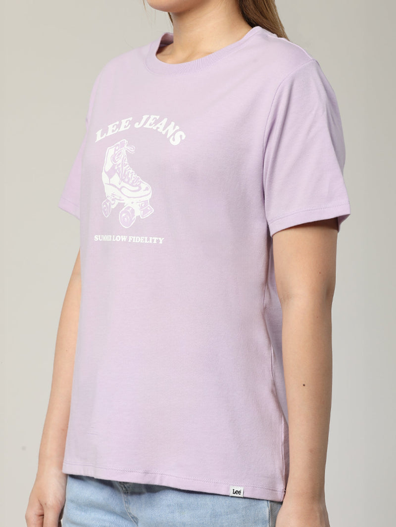 REGULAR FIT WOMEN'S TEE SHORT SLEEVE PURPLE