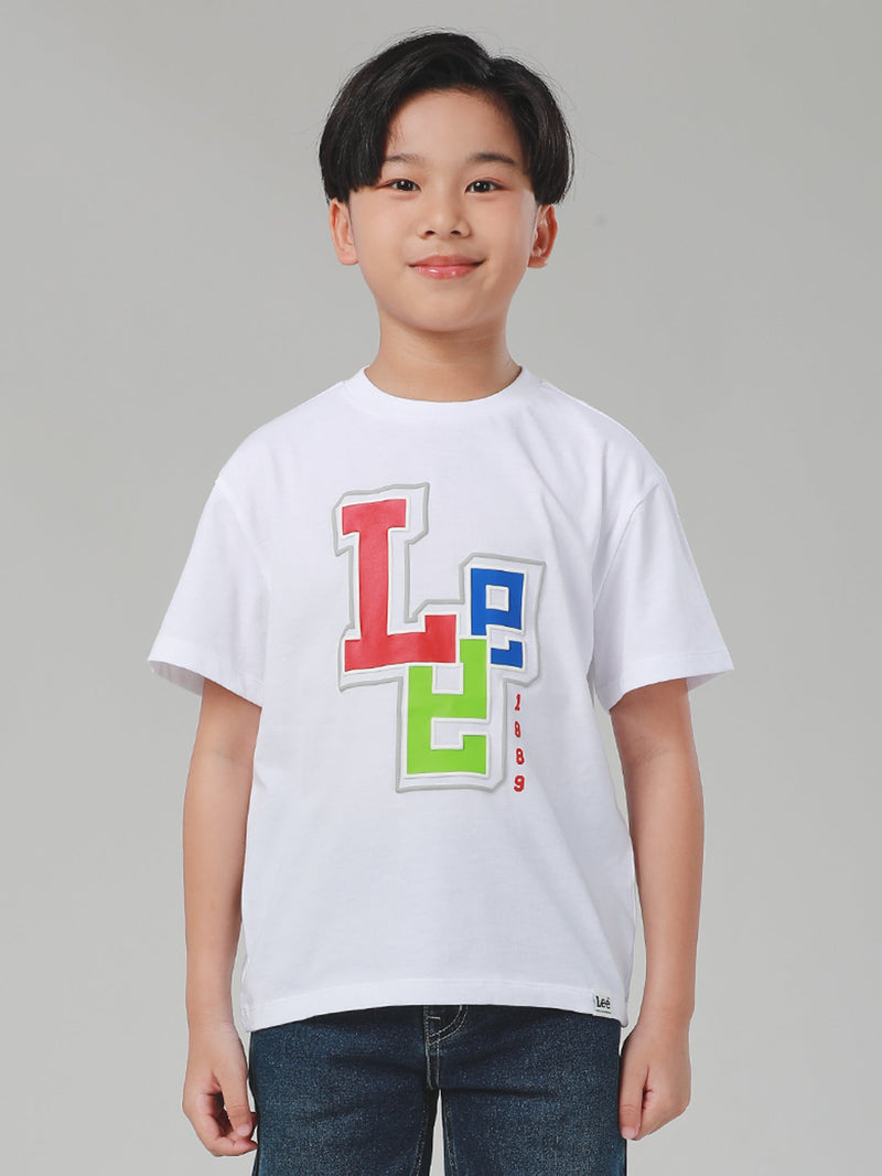 REGULAR FIT LEE SPORTY COLLECTION BOY'S TEE SHORT SLEEVE WHITE