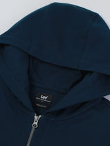 เสื้อฮู้ดดี้มีซิปผู้ชาย ทรงตรง สีกรมท่า