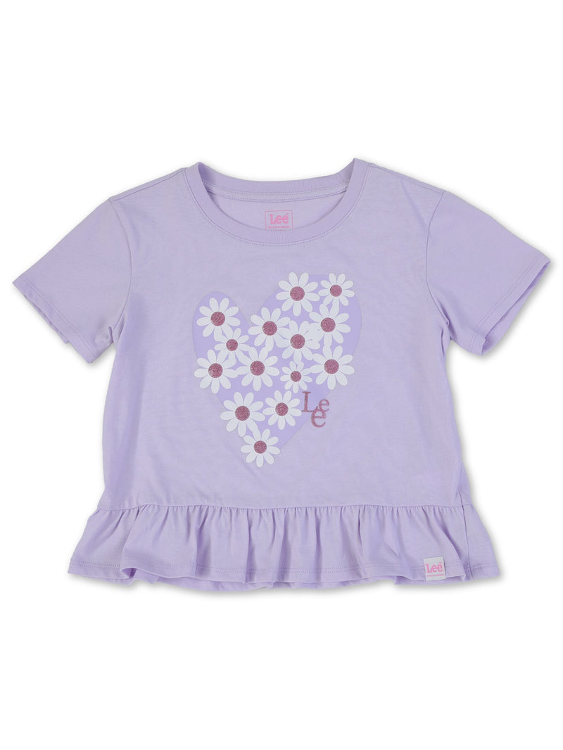 REGULAR FIT LITTLE PINK COLLECTION GIRL'S TEE SHORT SLEEVE PURPLE