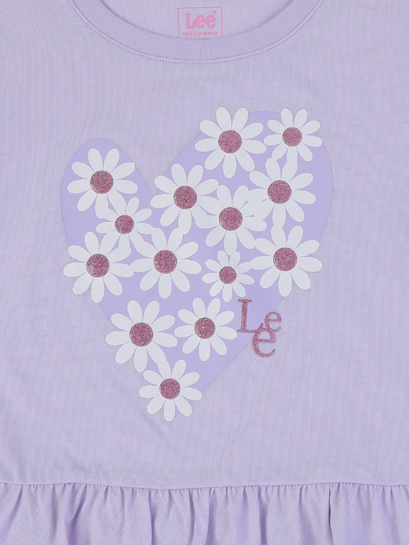 REGULAR FIT LITTLE PINK COLLECTION GIRL'S TEE SHORT SLEEVE PURPLE