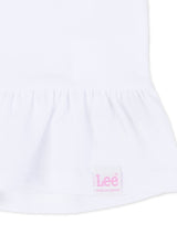 เสื้อยืดแขนสั้นเด็กผู้หญิง คอลเลคชั่น LITTLE PINK ทรงตรง สีขาว