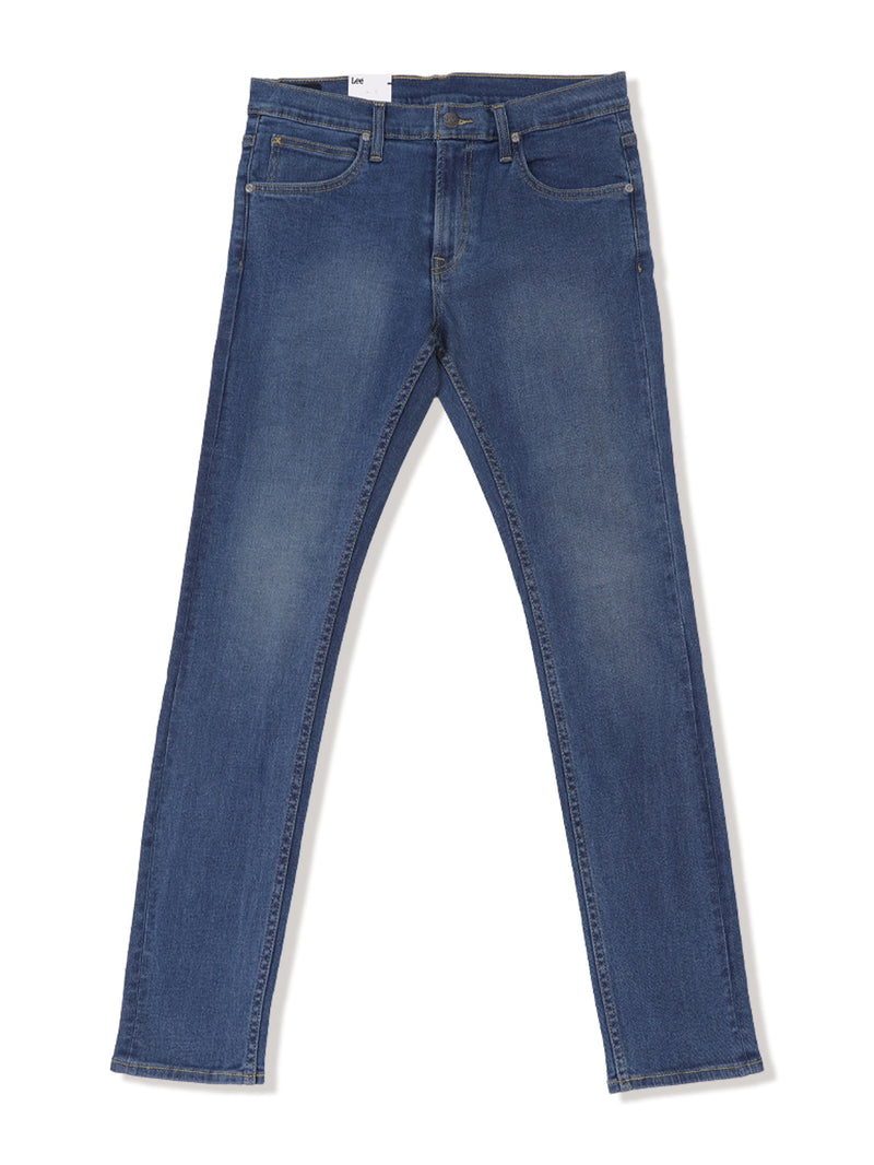 กางเกงยีนส์ผู้ชาย RAMONE FIT เอวต่ำ ทรงเข้ารูป สียีนส์กลาง